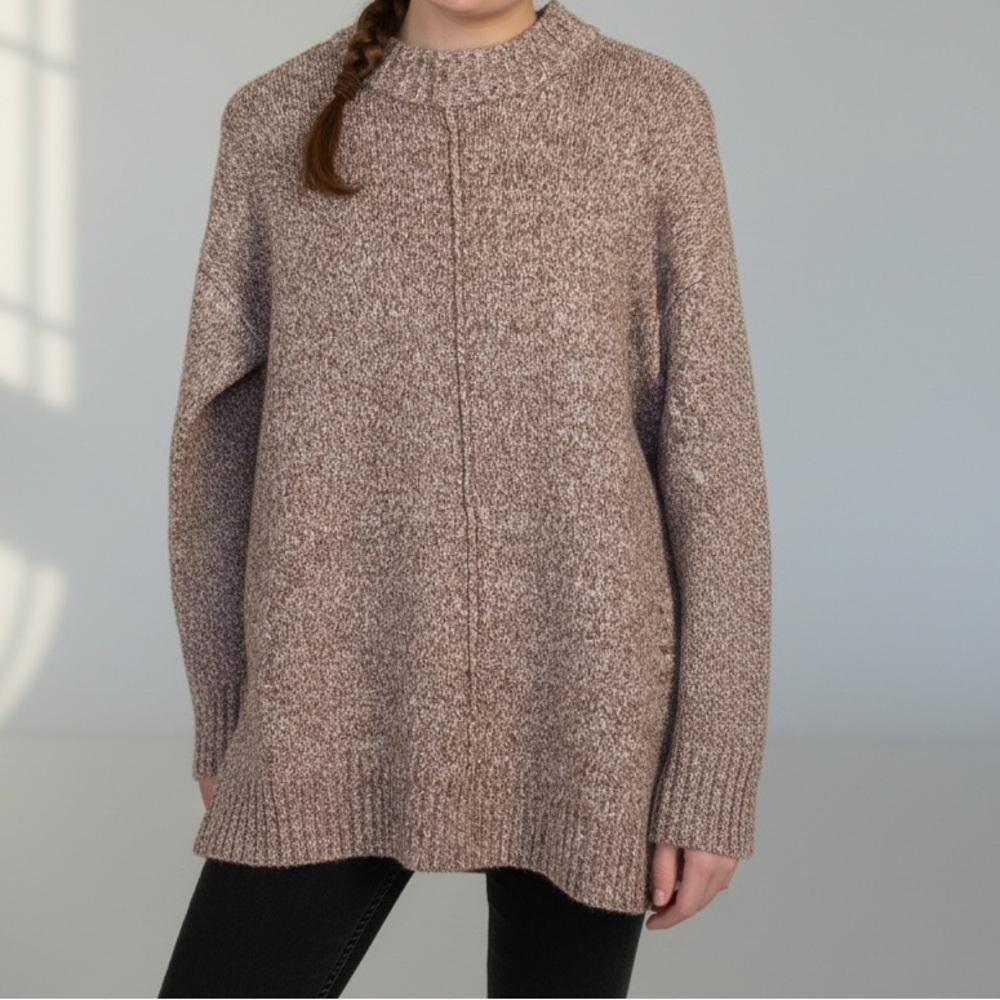 Maurices Textured Heathered Burgundy Minimalist Mock Neck Cozycore Sweater Small
